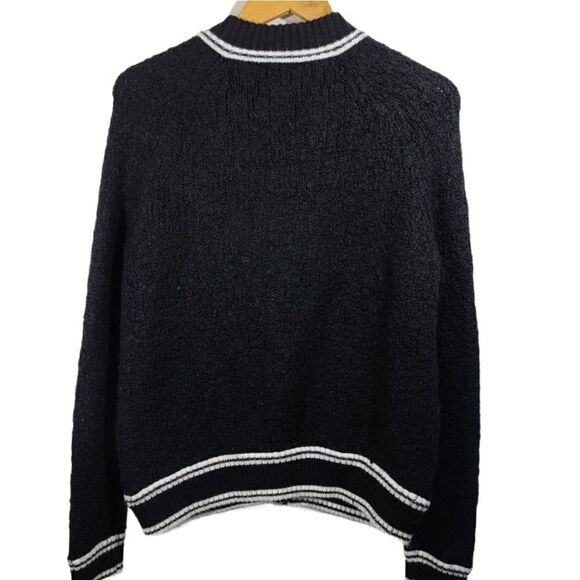 A New Day Womens Fuzzy Black Bomber Jacket - Picture 7 of 15